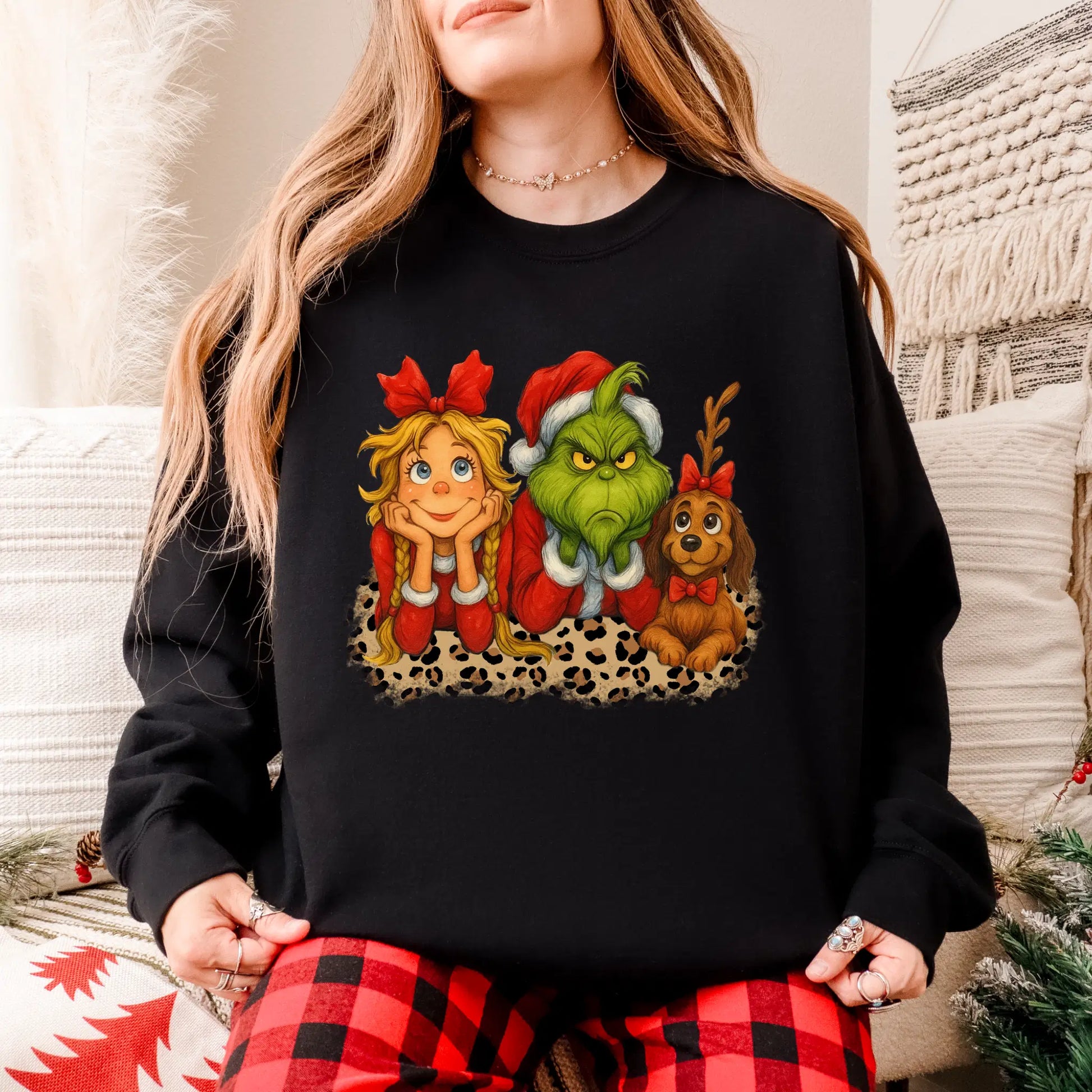 Grinch Christmas Sweatshirt: Cindy Lou, Grinch, Max Reindeer Squad