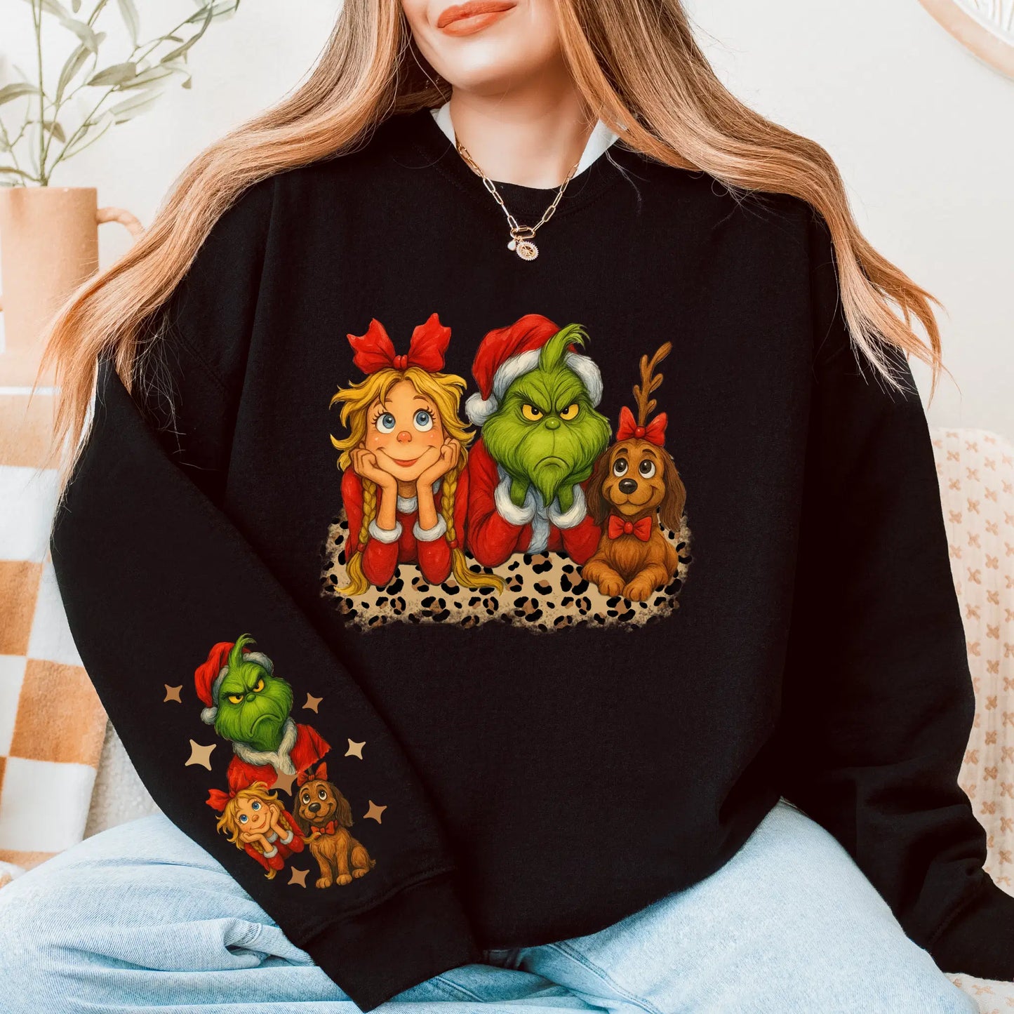 Grinchmas Squad Sweatshirt: Cute Cindy Lou, Grinch, and Max Reindeer! Becca's Banging Designs
