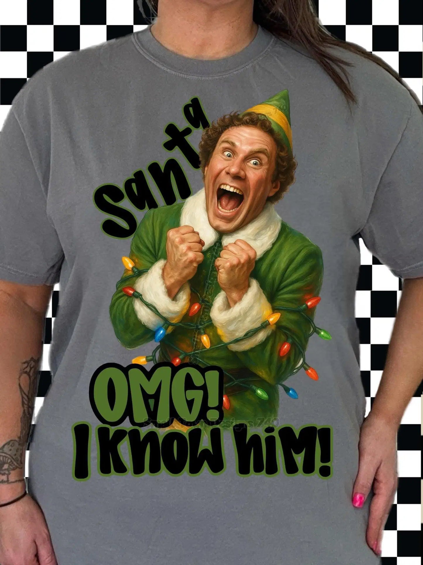 Buddy the Elf Quote Shirt – Santa OMG I Know Him Christmas Tee | Funny Festive Graphic Shirt