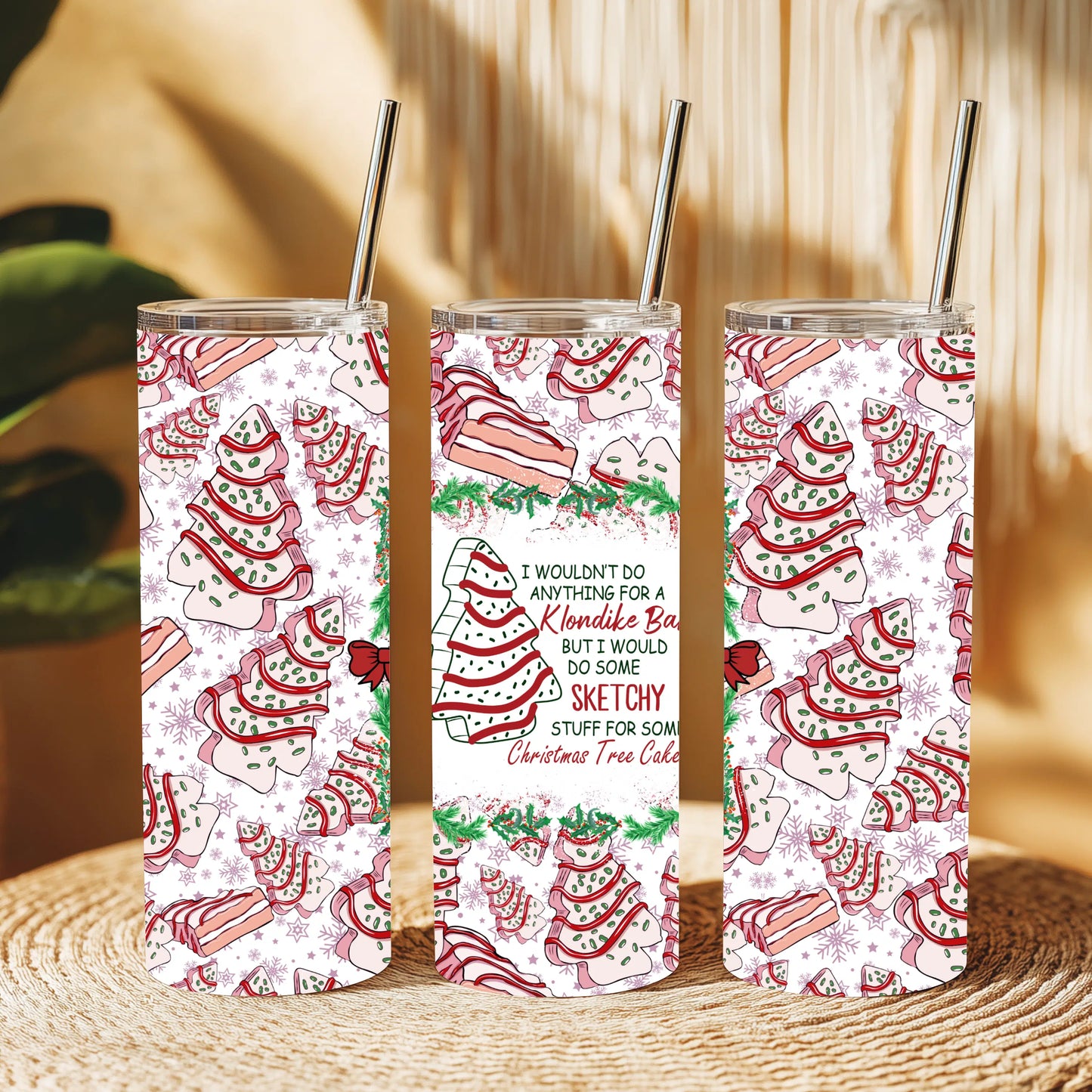 Christmas Tree Cake Tumbler: Sketchy Holiday Fun! Funny Tumbler for Christmas Tree Cake Lovers with Holiday Design.