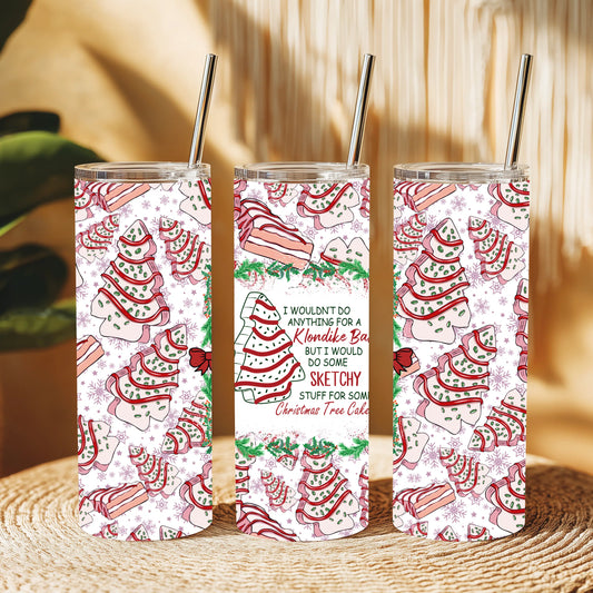Christmas Tree Cake Tumbler: Sketchy Holiday Fun! Funny Tumbler for Christmas Tree Cake Lovers with Holiday Design.