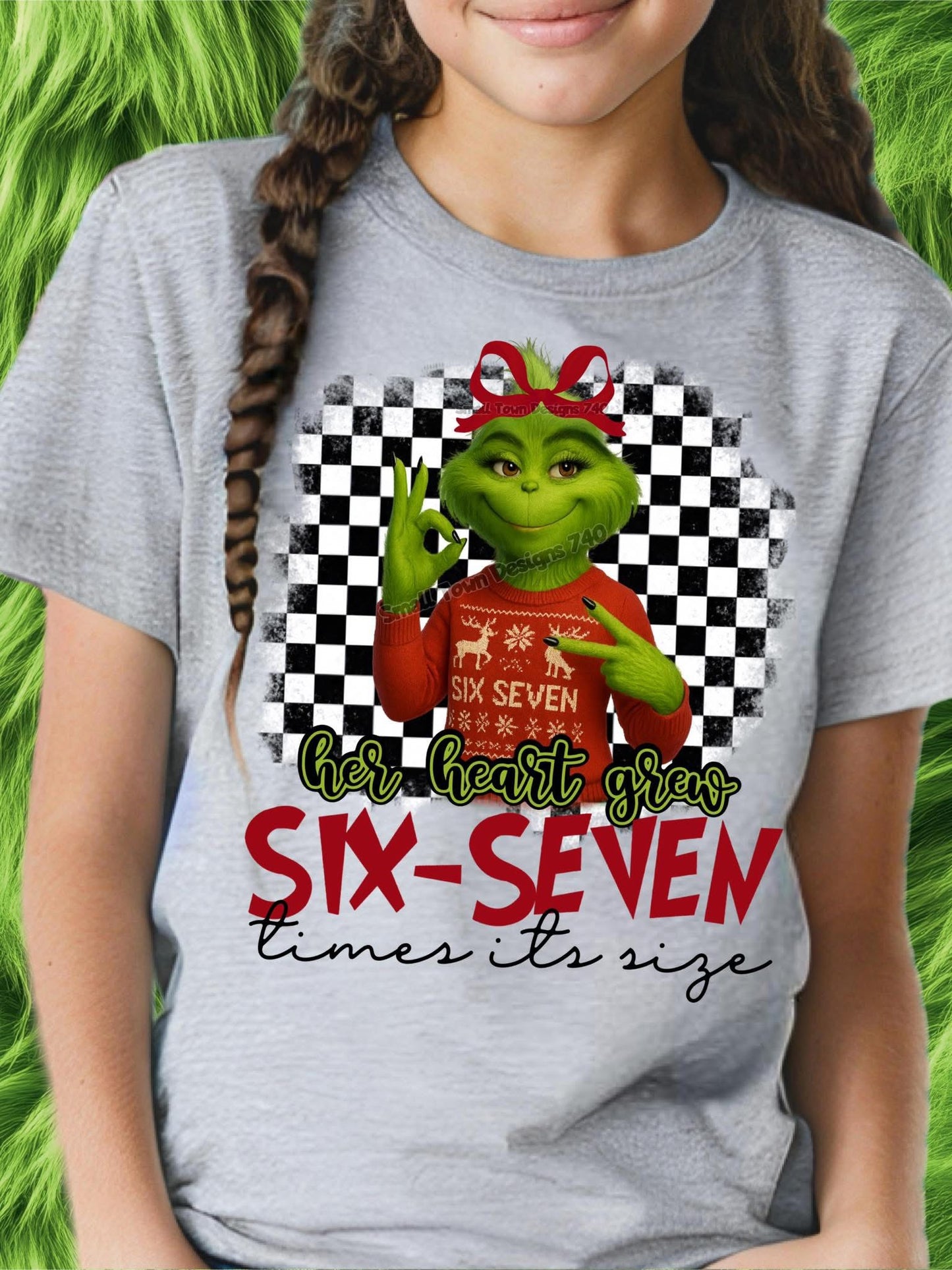Her Heart Grew Six-Seven Times Youth Tee – Cute Christmas Shirt for Kids