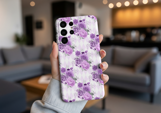 *Pre-Order* Vintage Lavender Rose Phone Case – Soft Floral Pattern Case
