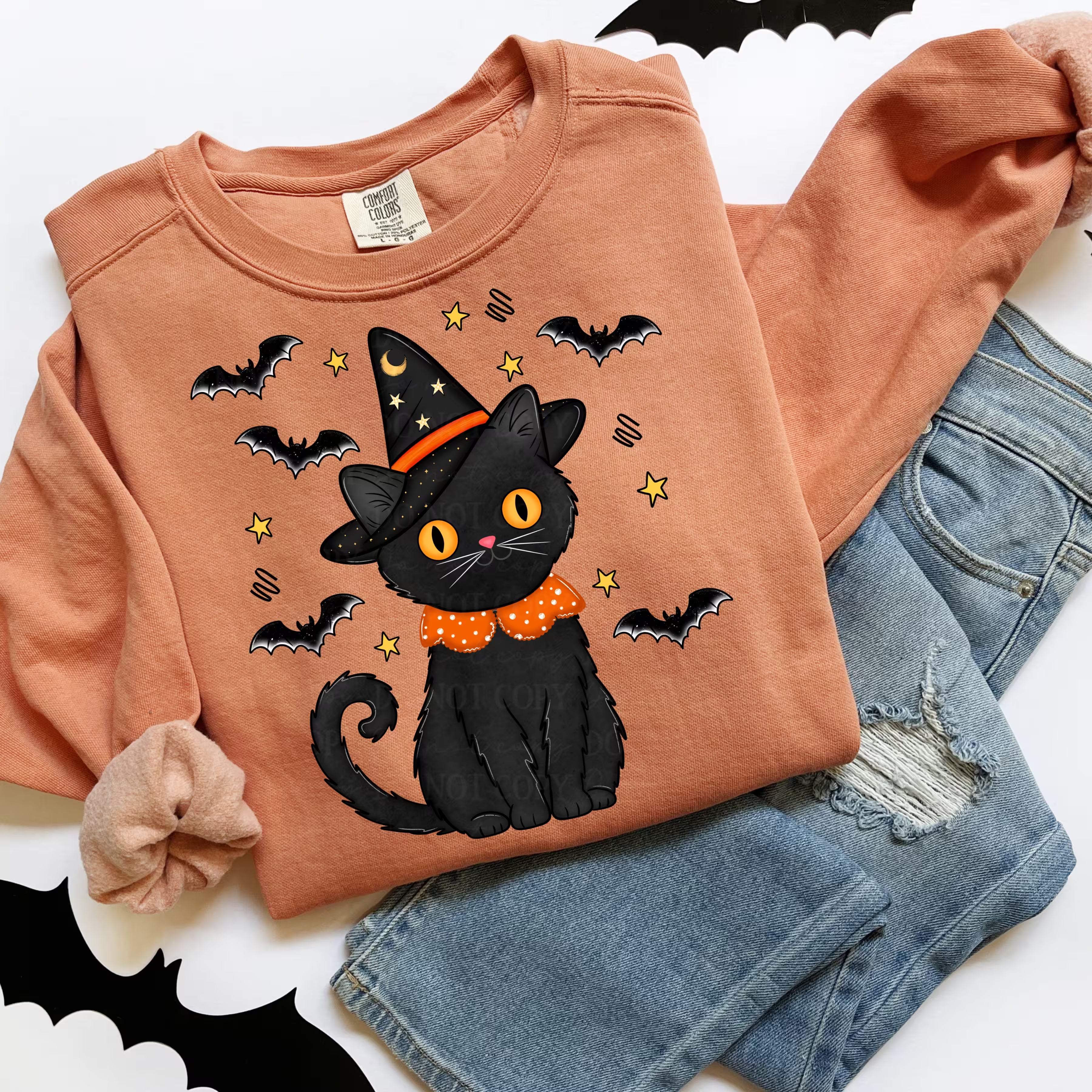 Cute Black Cat Halloween Sweatshirt