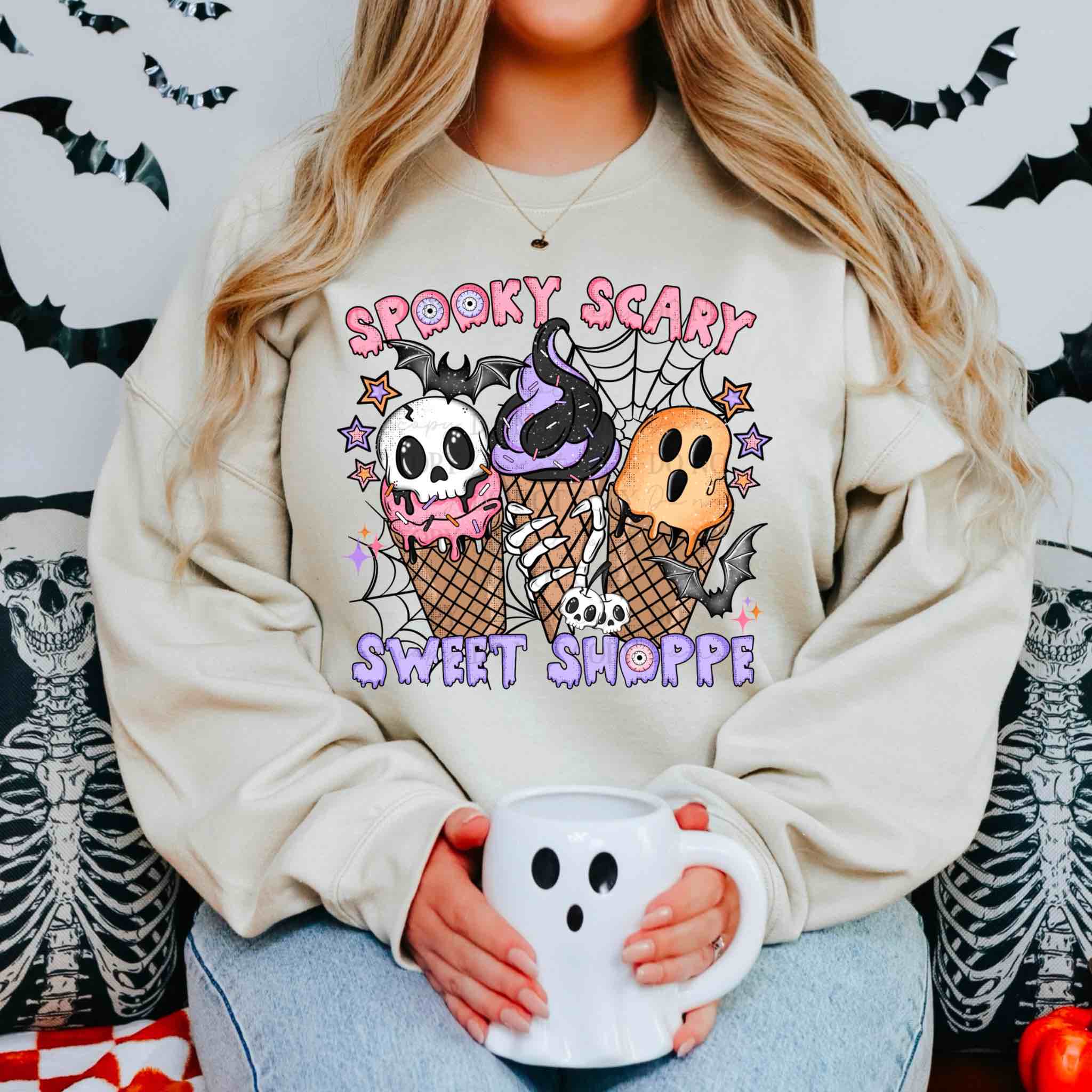 Spooky Scary Sweet Shoppe Halloween Ice Cream Sweatshirt