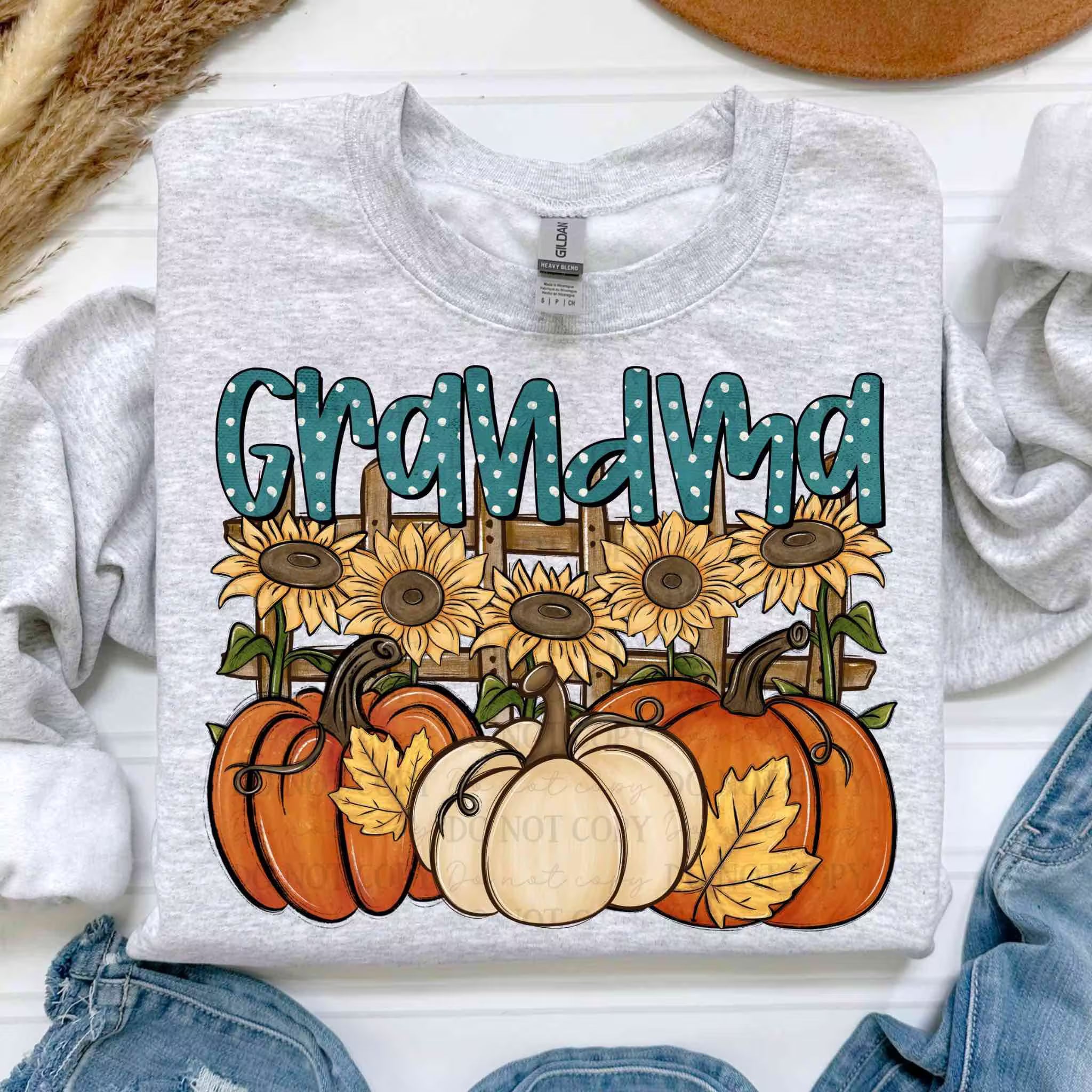Mama Nana Grandma Fall Pumpkin Sunflower Sweatshirt | Autumn Graphic Crewneck