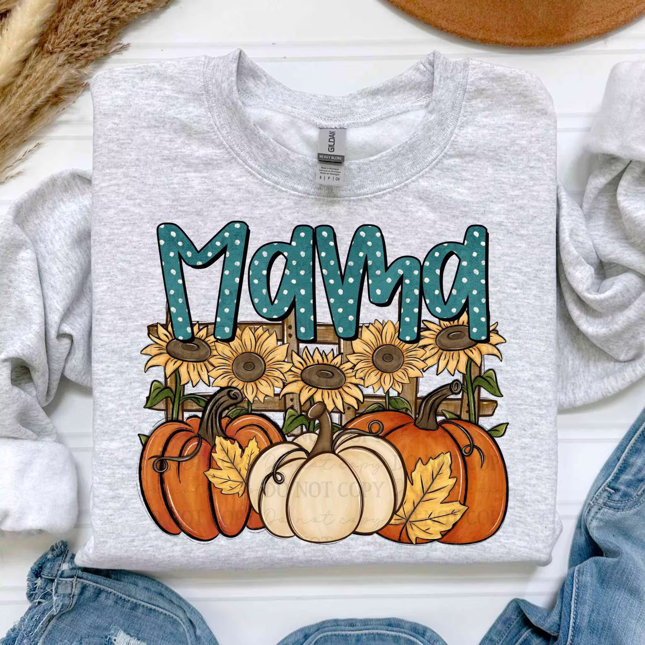 Mama Nana Grandma Fall Pumpkin Sunflower Sweatshirt | Autumn Graphic Crewneck