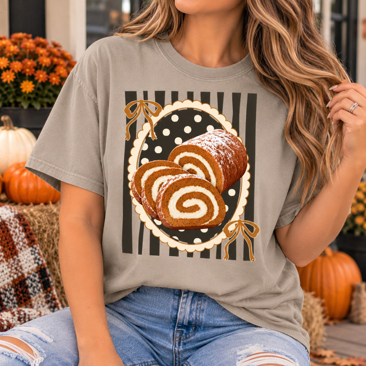 Pumpkin Roll Thanksgiving Graphic Tee