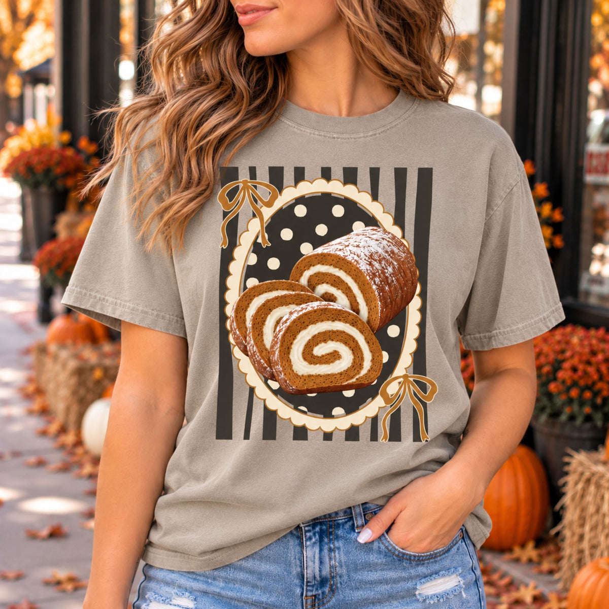 Pumpkin Roll Thanksgiving Graphic Tee