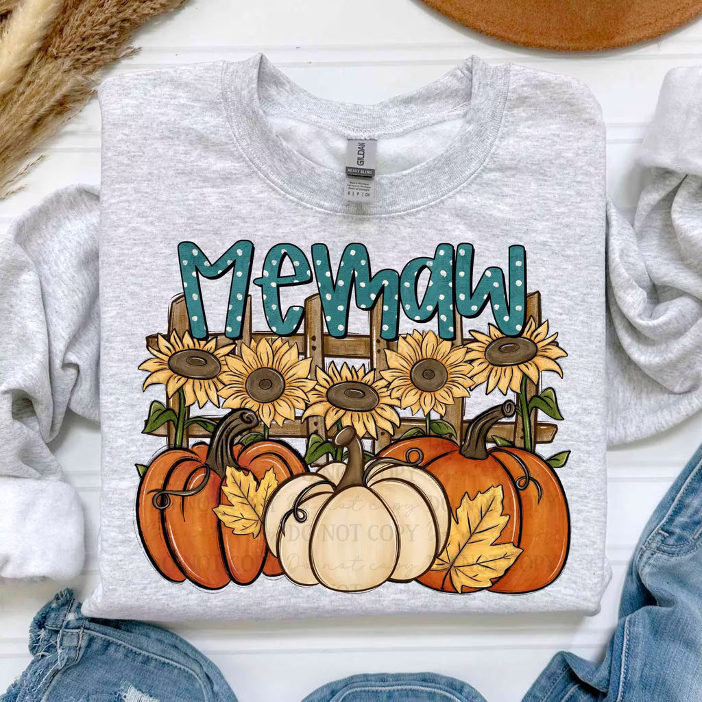 Mama Nana Grandma Fall Pumpkin Sunflower Sweatshirt | Autumn Graphic Crewneck