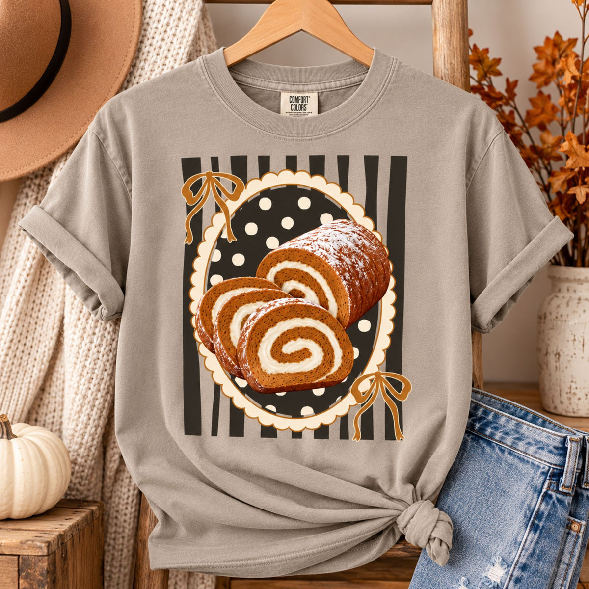 Pumpkin Roll Thanksgiving Graphic Tee