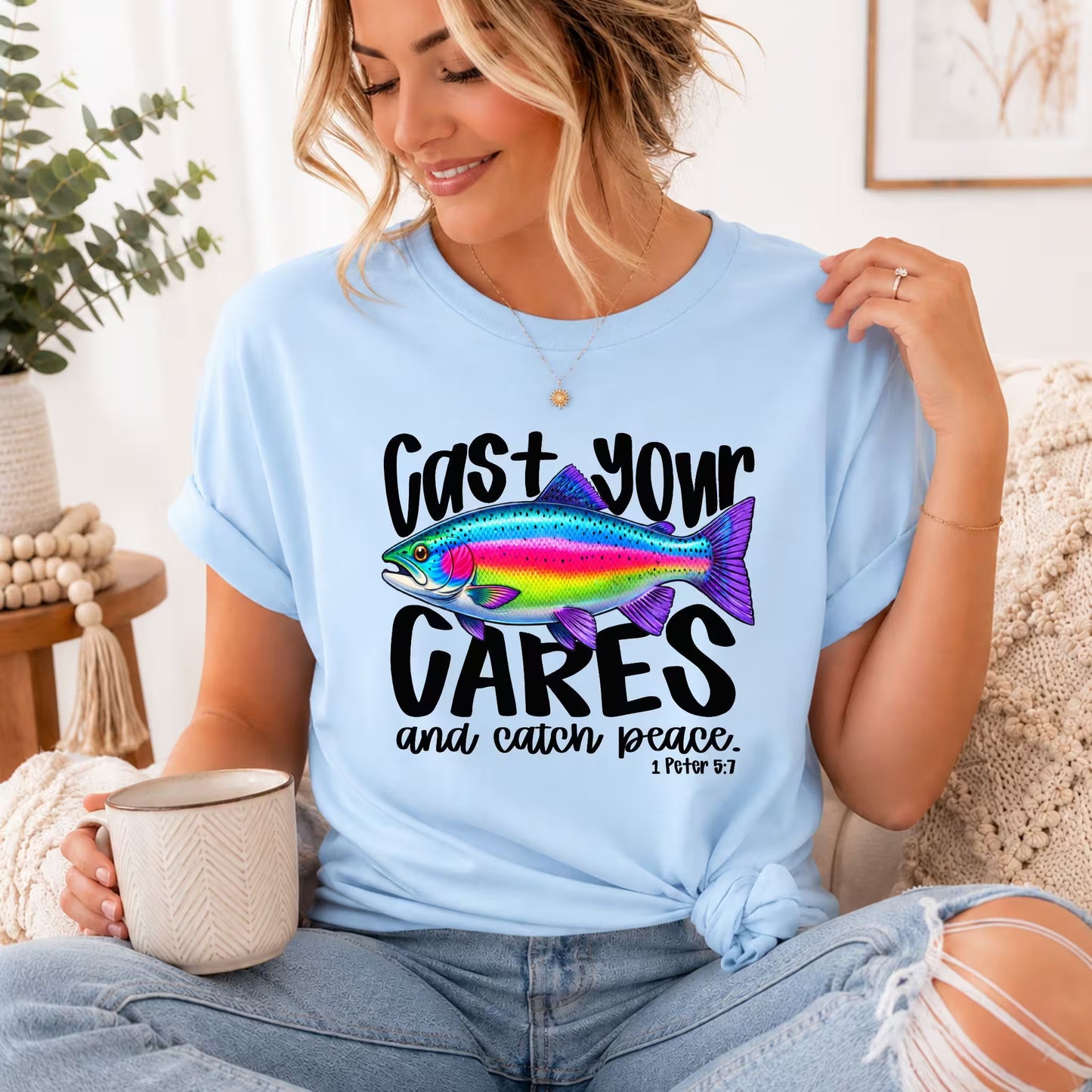 Cast Yours Cares & Catch Peace Shirt