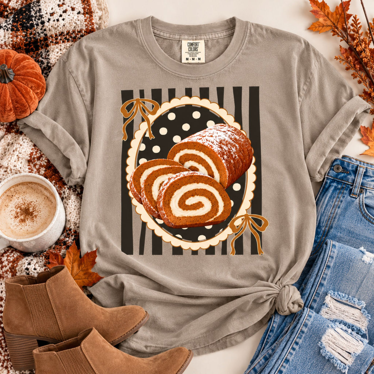 Pumpkin Roll Thanksgiving Graphic Tee