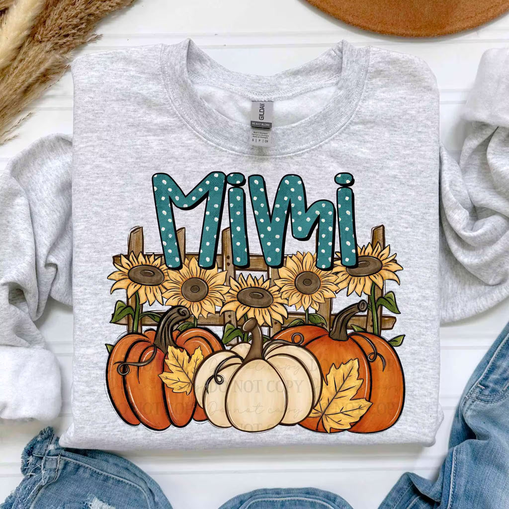 Mama Nana Grandma Fall Pumpkin Sunflower Sweatshirt | Autumn Graphic Crewneck