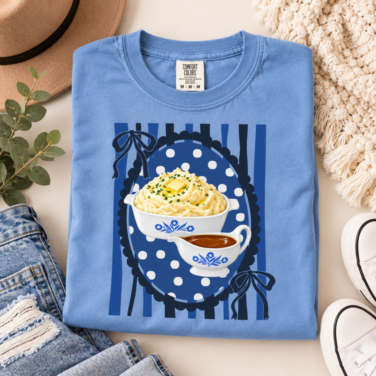 Mashed Potatoes & Gravy Thanksgiving Graphic Tee