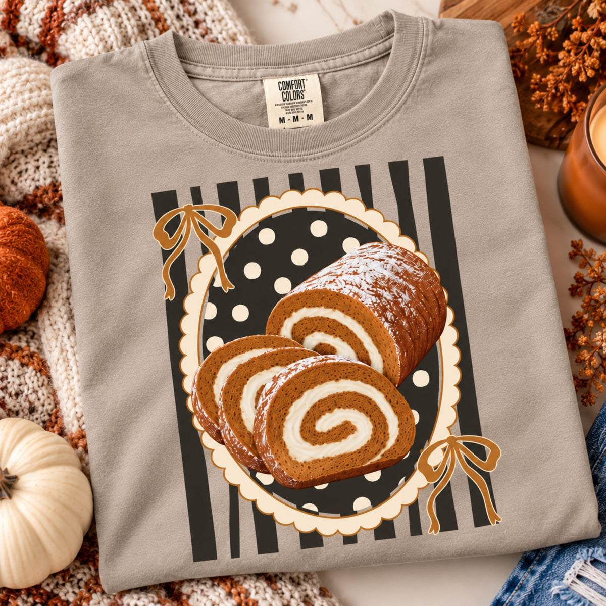 Pumpkin Roll Thanksgiving Graphic Tee