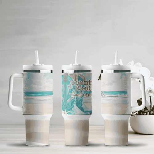 Becca Banging Designs Coastal Beach 40oz Tumbler Cup Becca's Banging Designs