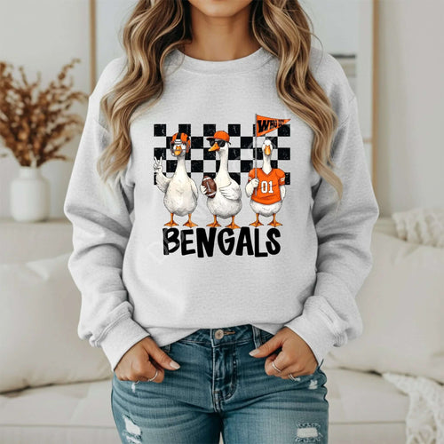 Bengals Goose Sweatshirt – Game Day Crewneck – Football Fan Shirt - Becca's Banging Designs
