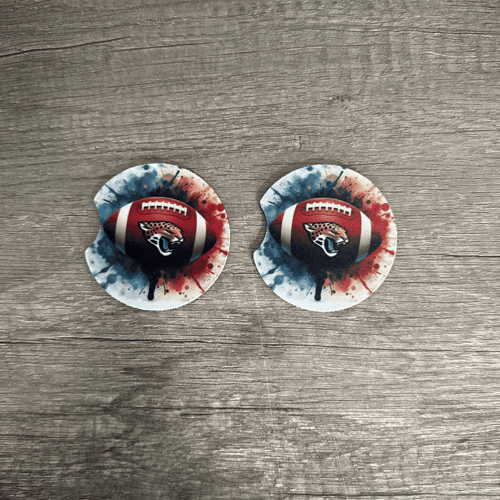 Car Cup Holder Coasters Floral Sunflower Football Design Becca's Banging Designs