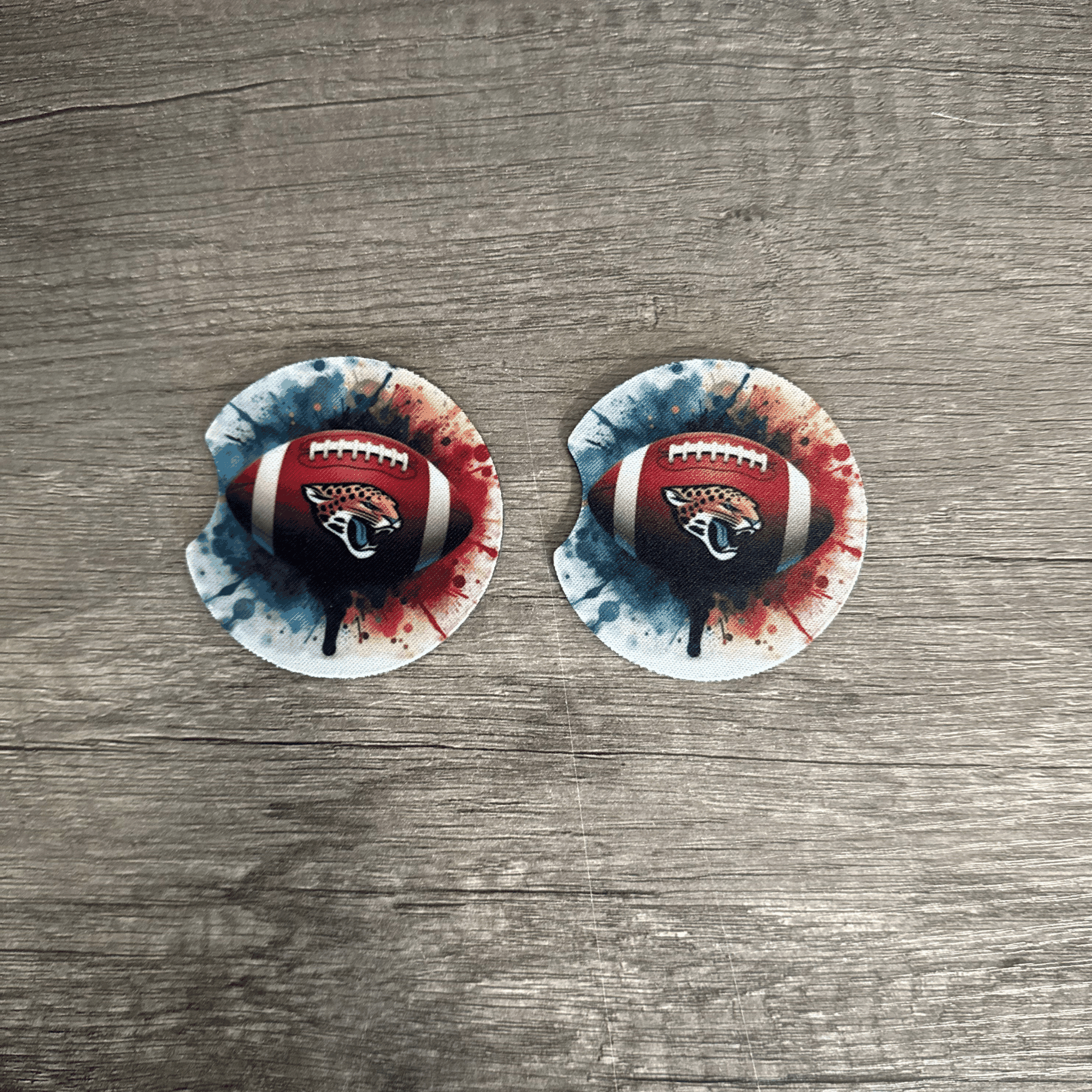 Car Cup Holder Coasters Floral Sunflower Football Design Becca's Banging Designs