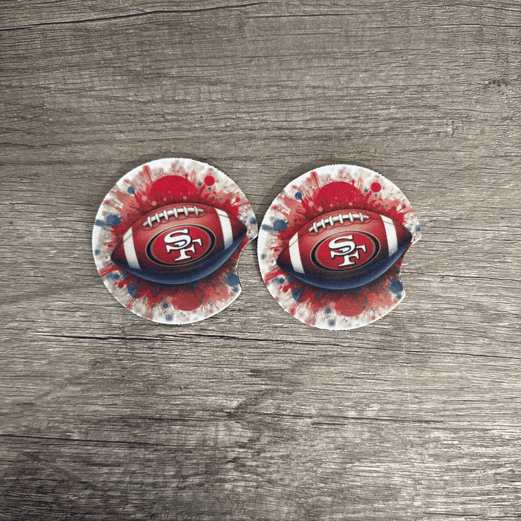 Car Cup Holder Coasters Floral Sunflower Football Design Becca's Banging Designs