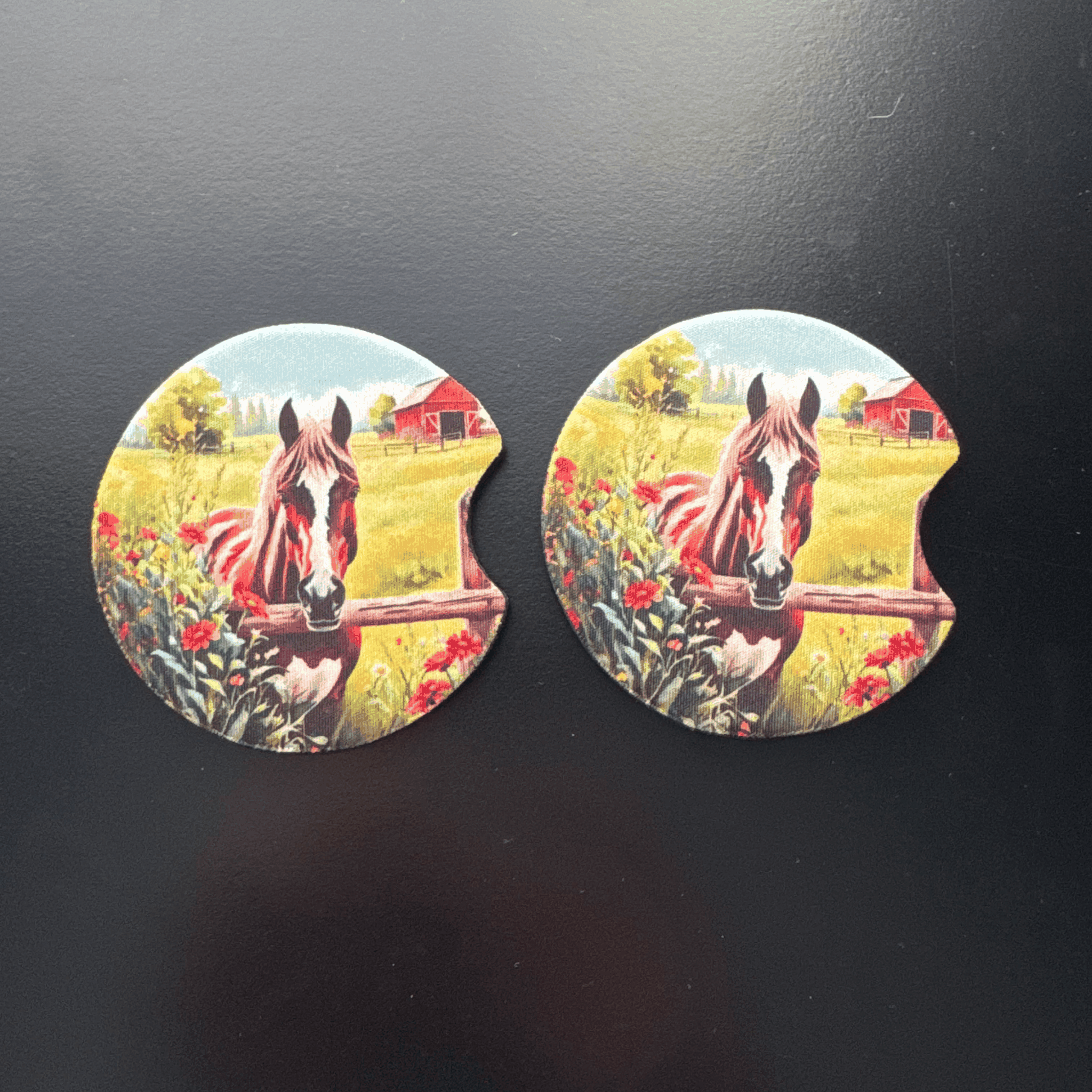 Car Cup Holder Coasters Floral Sunflower Football Design Becca's Banging Designs