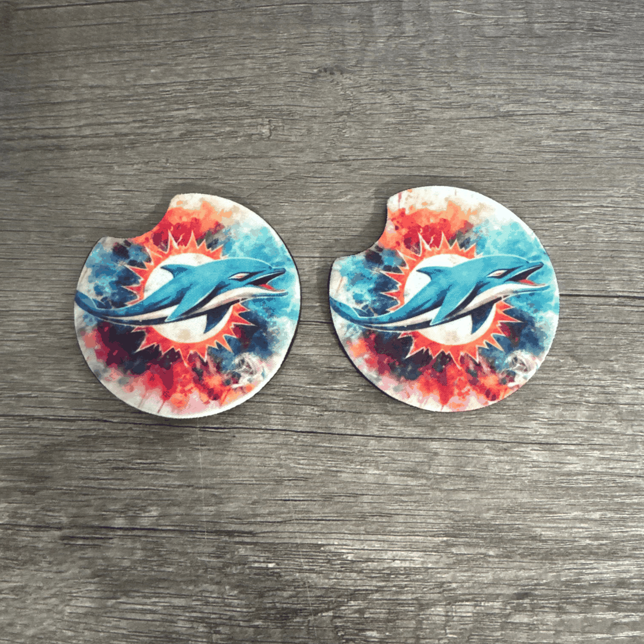 Car Cup Holder Coasters Floral Sunflower Football Design Becca's Banging Designs