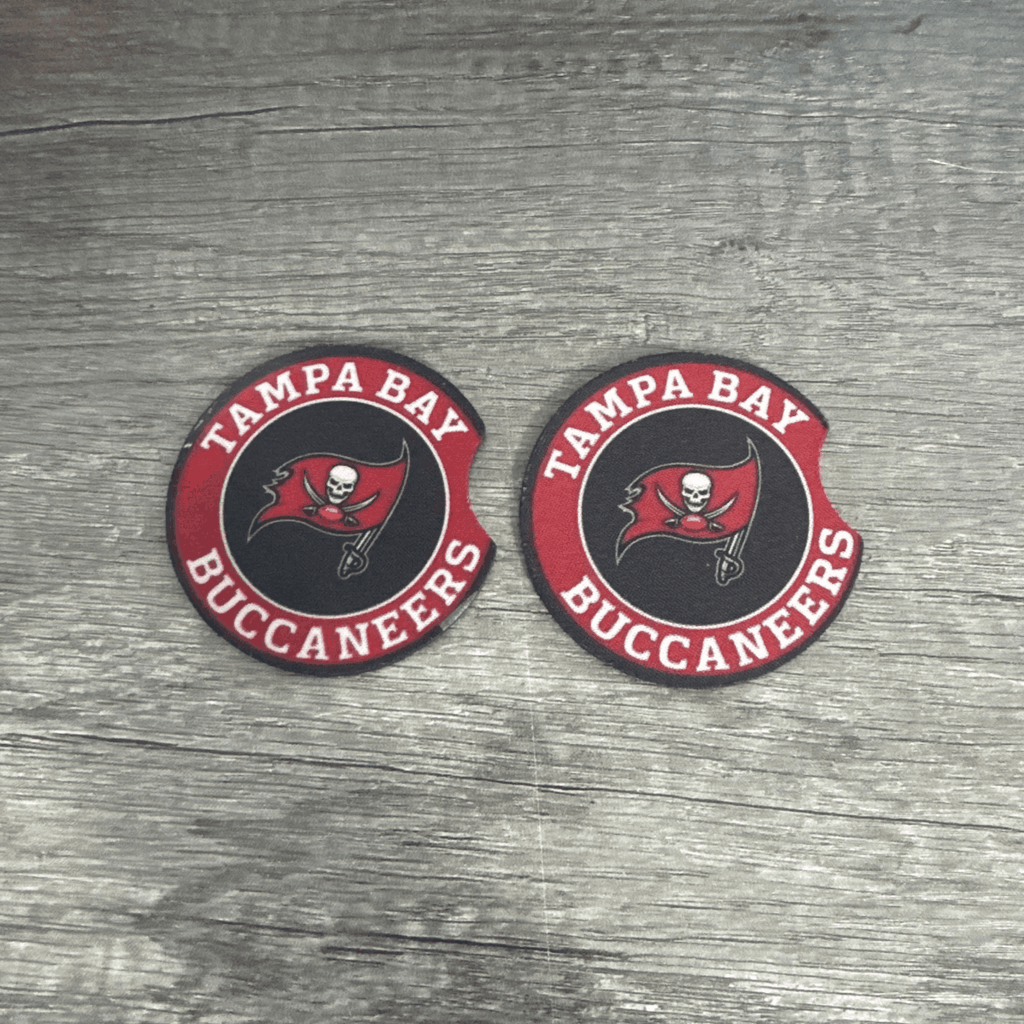 Car Cup Holder Coasters Floral Sunflower Football Design Becca's Banging Designs