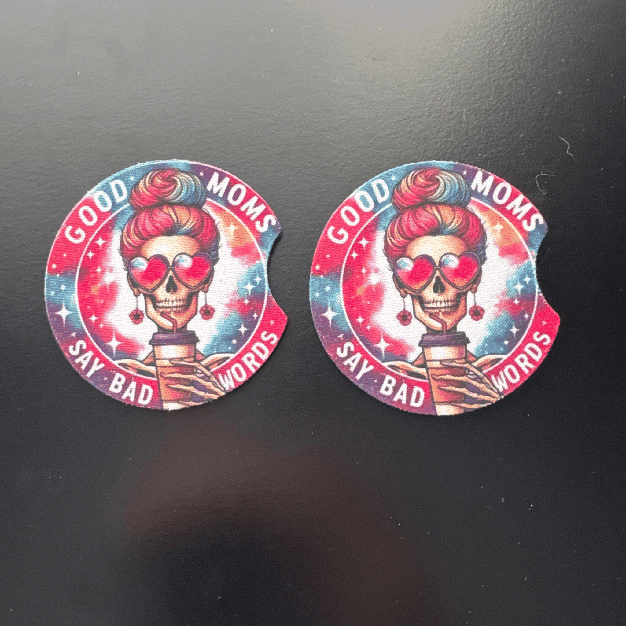 Car Cup Holder Coasters Floral Sunflower Football Design Becca's Banging Designs