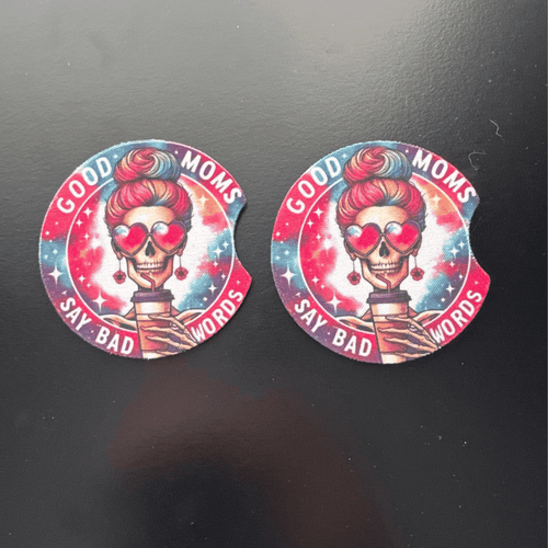 Car Cup Holder Coasters Floral Sunflower Football Design Becca's Banging Designs