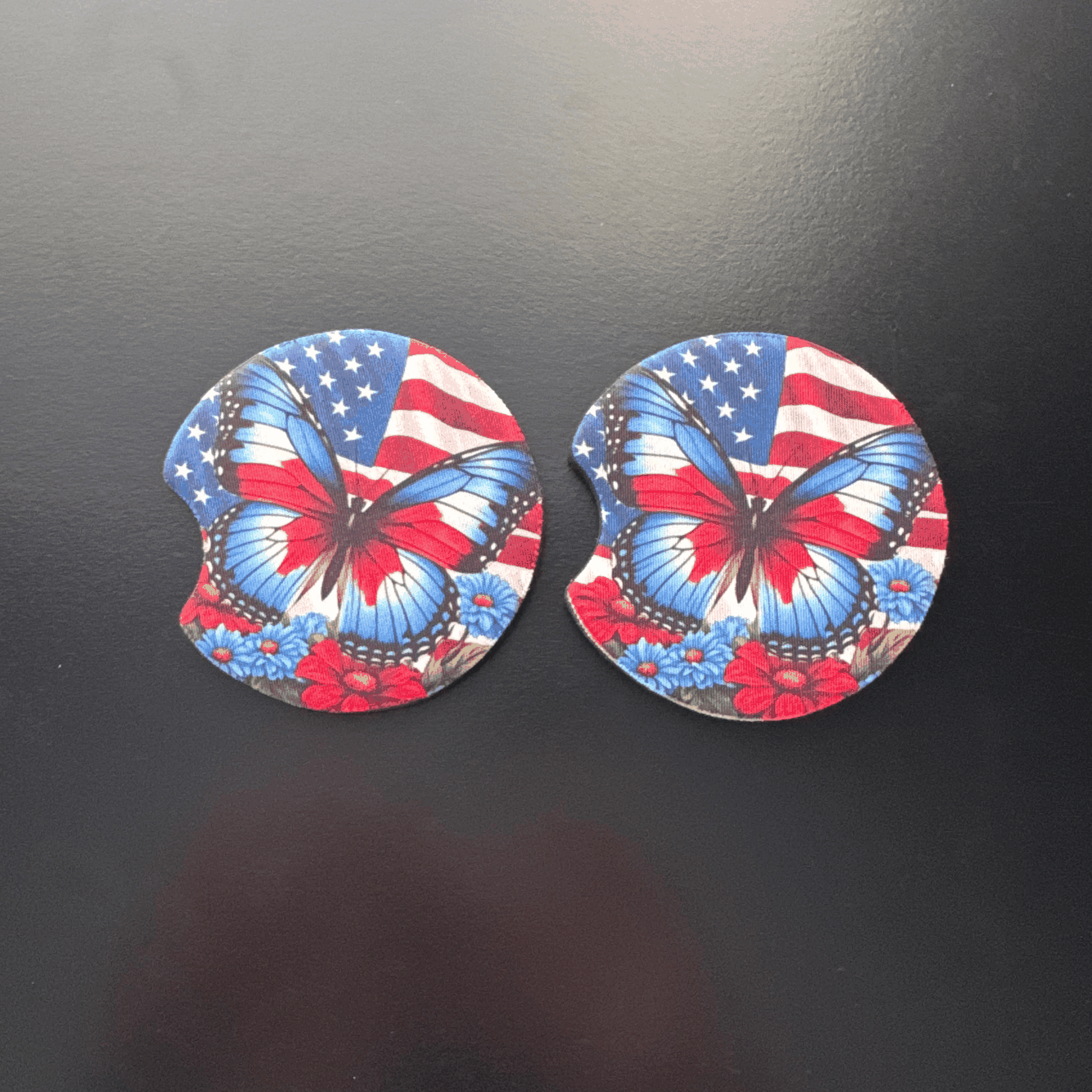 Car Cup Holder Coasters Floral Sunflower Football Design Becca's Banging Designs