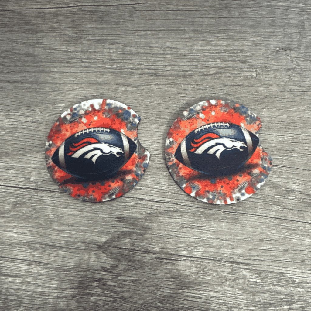 Car Cup Holder Coasters Floral Sunflower Football Design Becca's Banging Designs