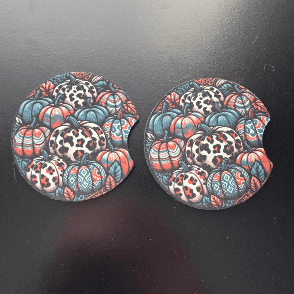 Car Cup Holder Coasters Floral Sunflower Football Design Becca's Banging Designs