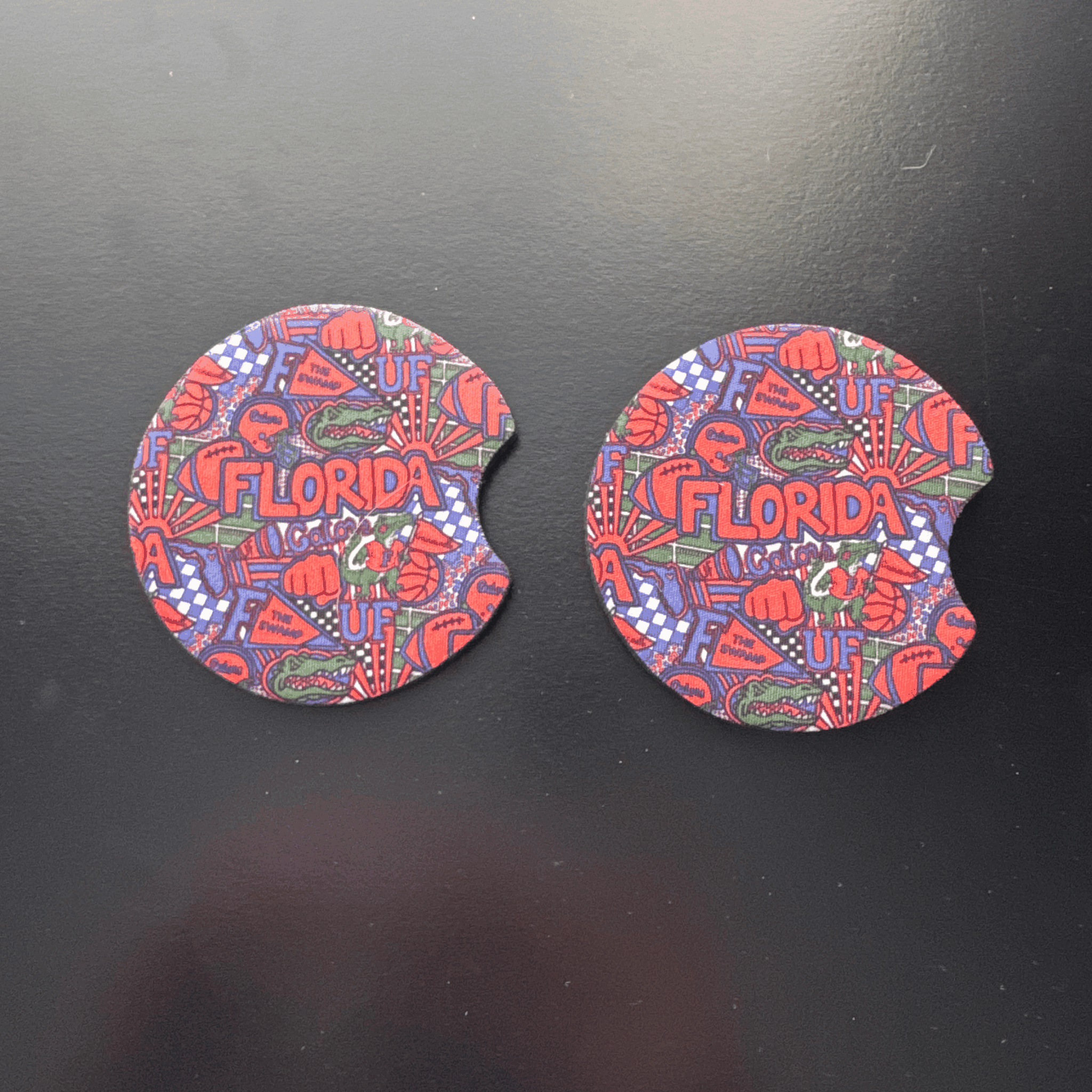 Car Cup Holder Coasters Floral Sunflower Football Design Becca's Banging Designs