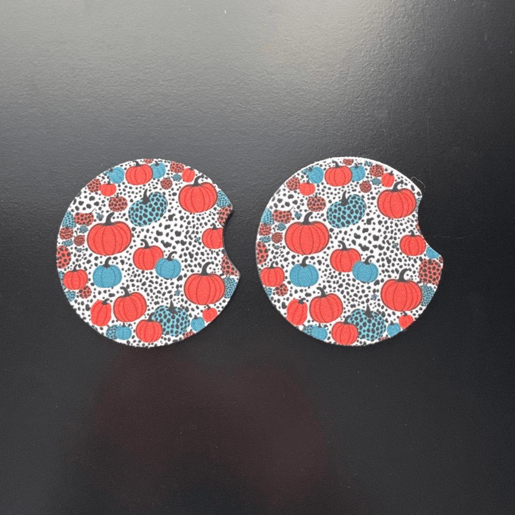 Car Cup Holder Coasters Floral Sunflower Football Design Becca's Banging Designs