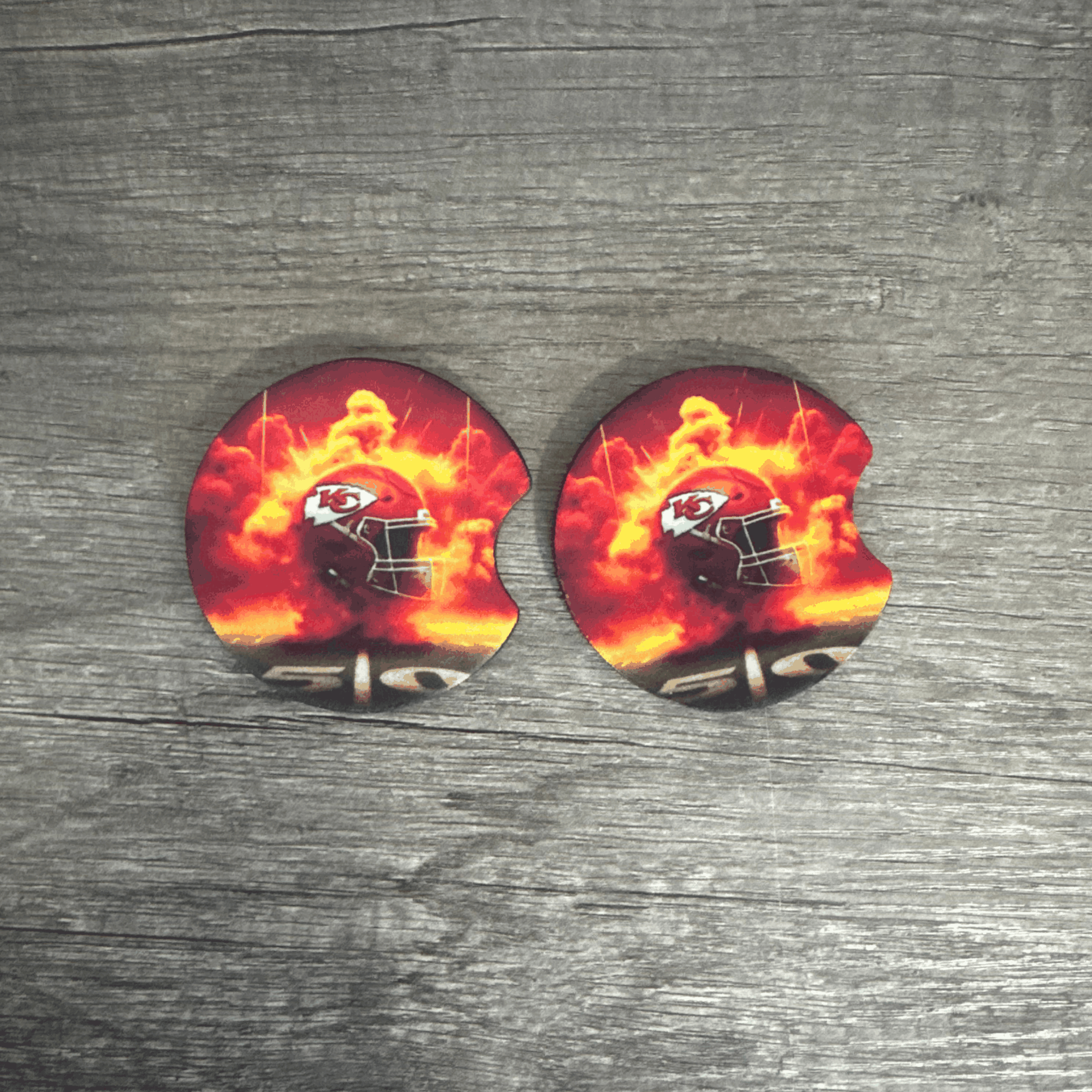 Car Cup Holder Coasters Floral Sunflower Football Design Becca's Banging Designs