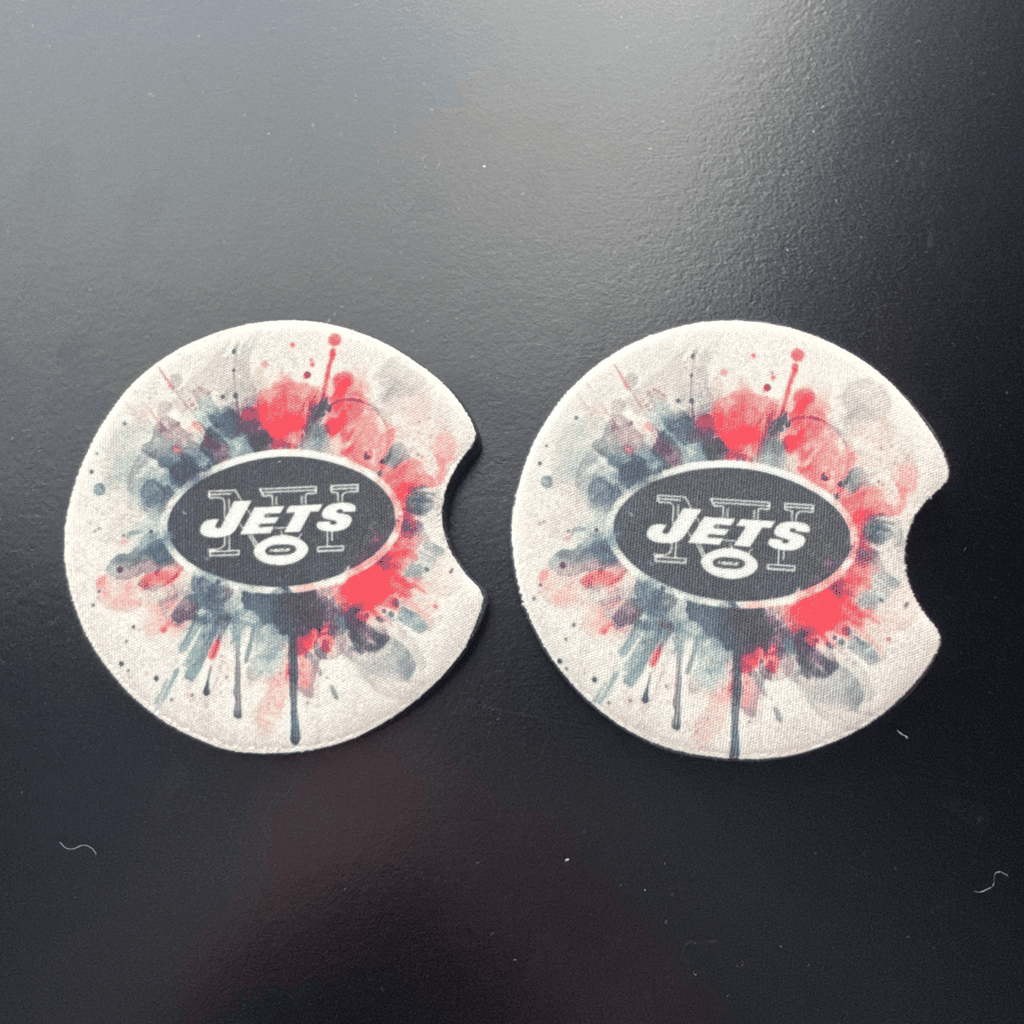 Car Cup Holder Coasters Floral Sunflower Football Design Becca's Banging Designs