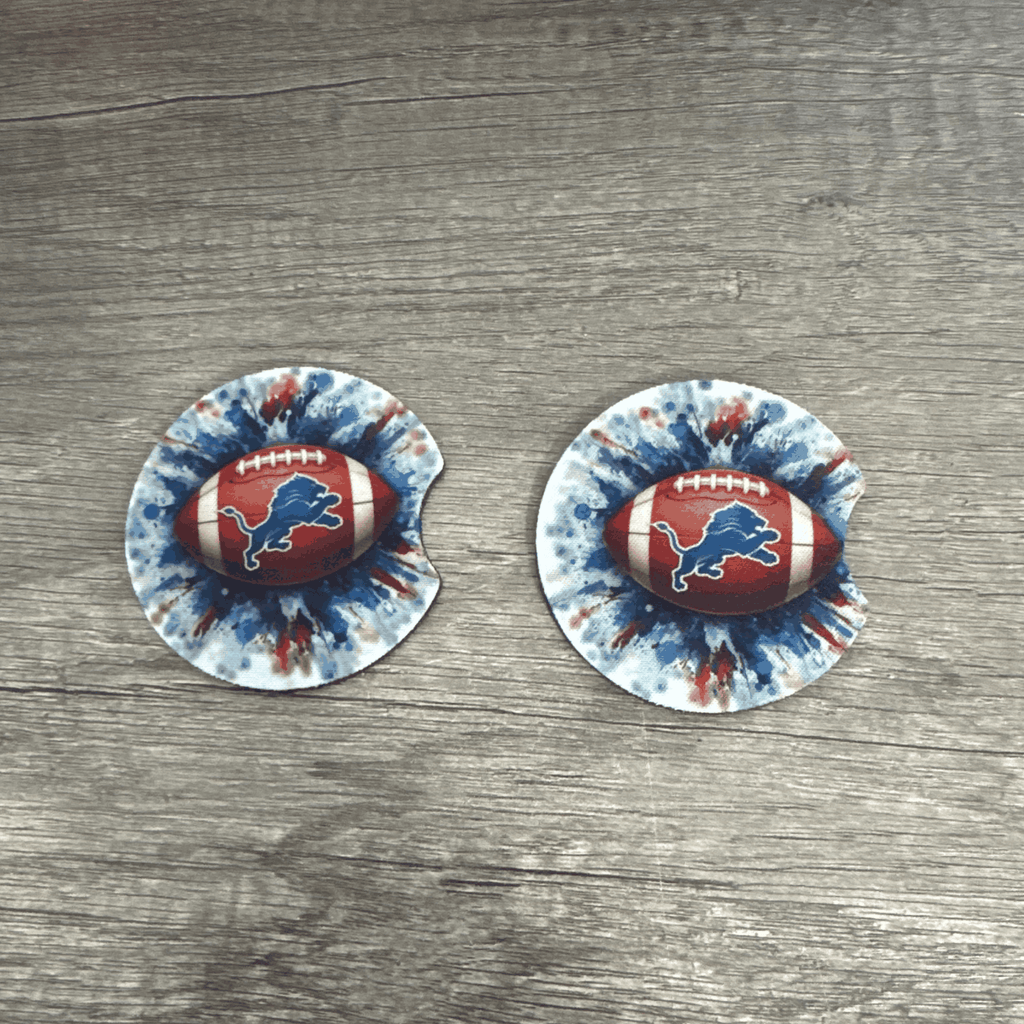 Car Cup Holder Coasters Floral Sunflower Football Design Becca's Banging Designs