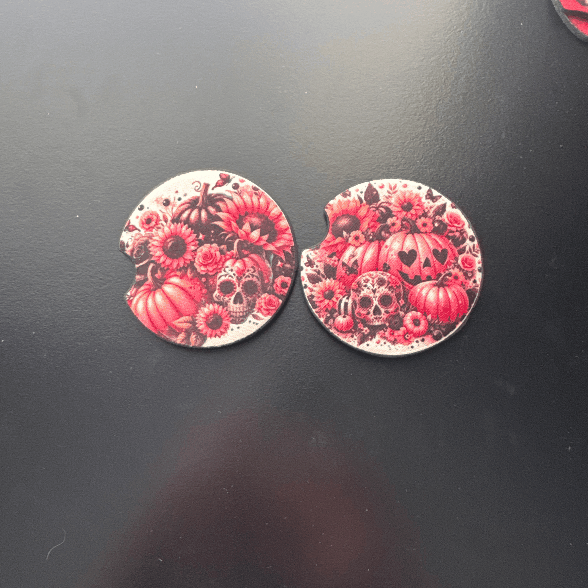 Car Cup Holder Coasters Floral Sunflower Football Design Becca's Banging Designs