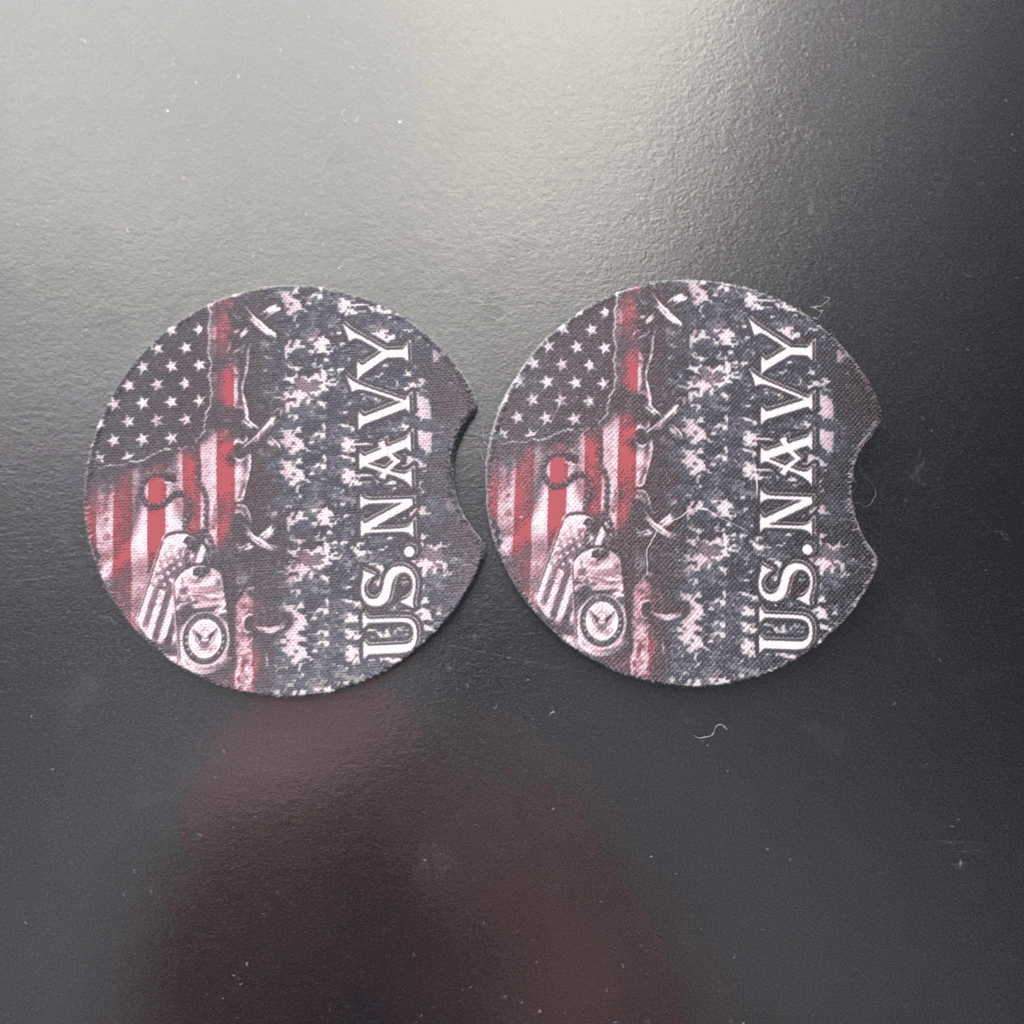 Car Cup Holder Coasters Floral Sunflower Football Design Becca's Banging Designs