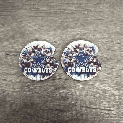 Car Cup Holder Coasters Floral Sunflower Football Design