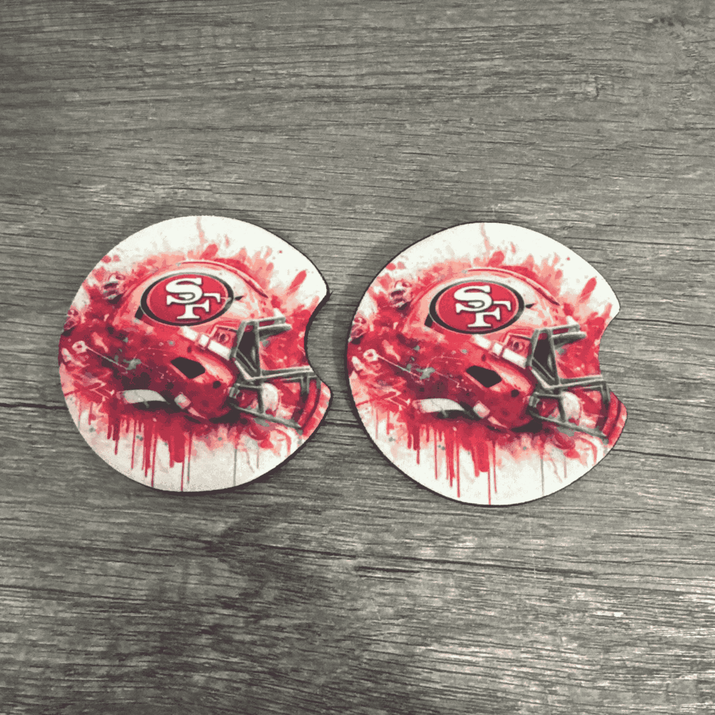 Car Cup Holder Coasters Floral Sunflower Football Design