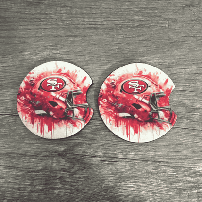 Car Cup Holder Coasters Floral Sunflower Football Design