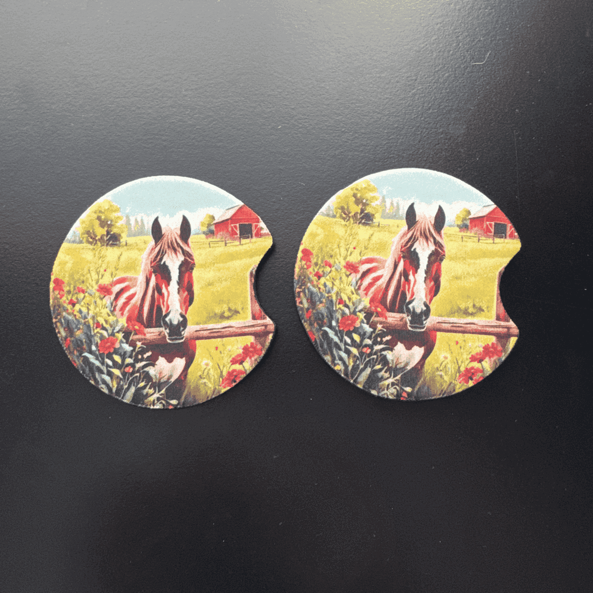 Car Cup Holder Coasters Floral Sunflower Football Design