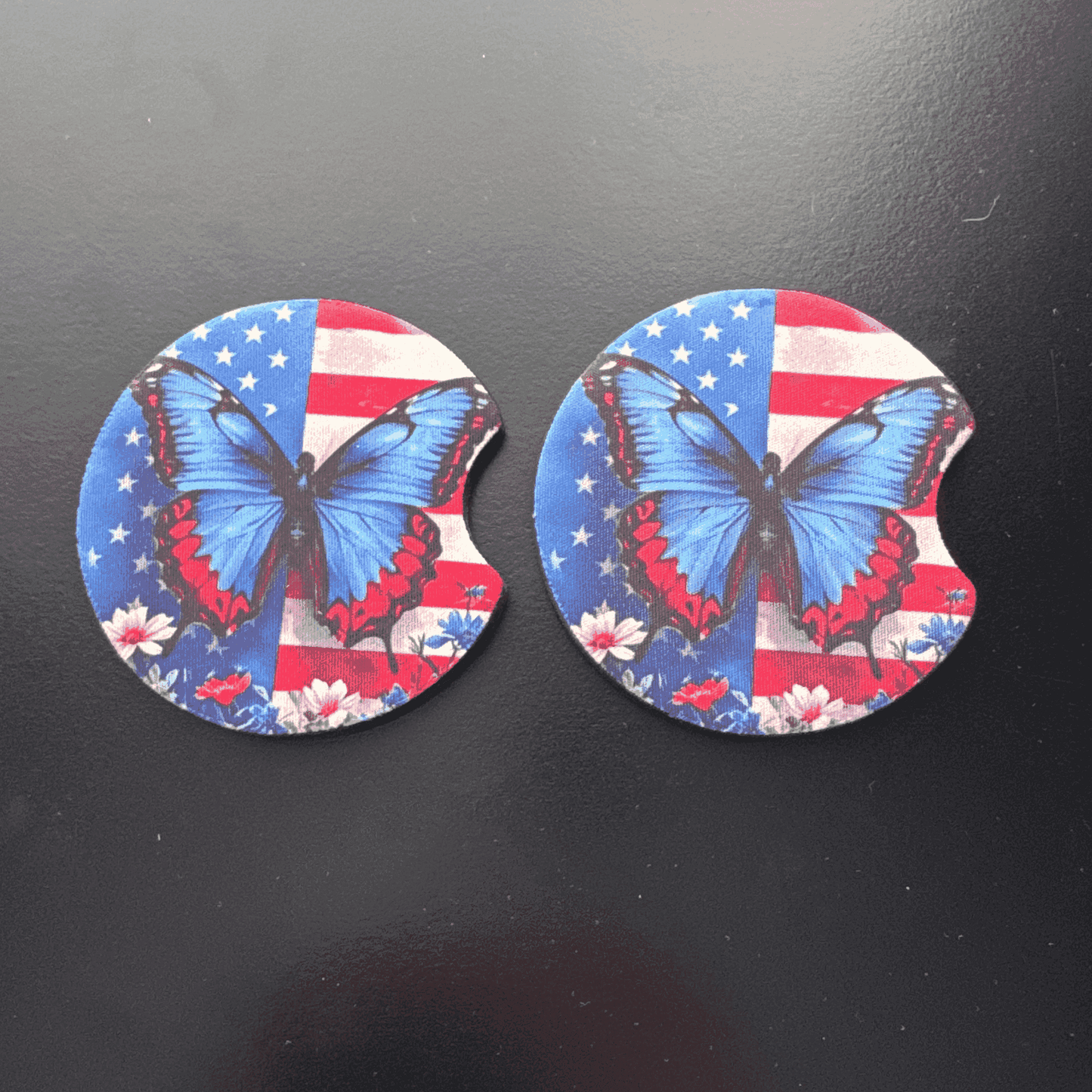 Car Cup Holder Coasters Floral Sunflower Football Design