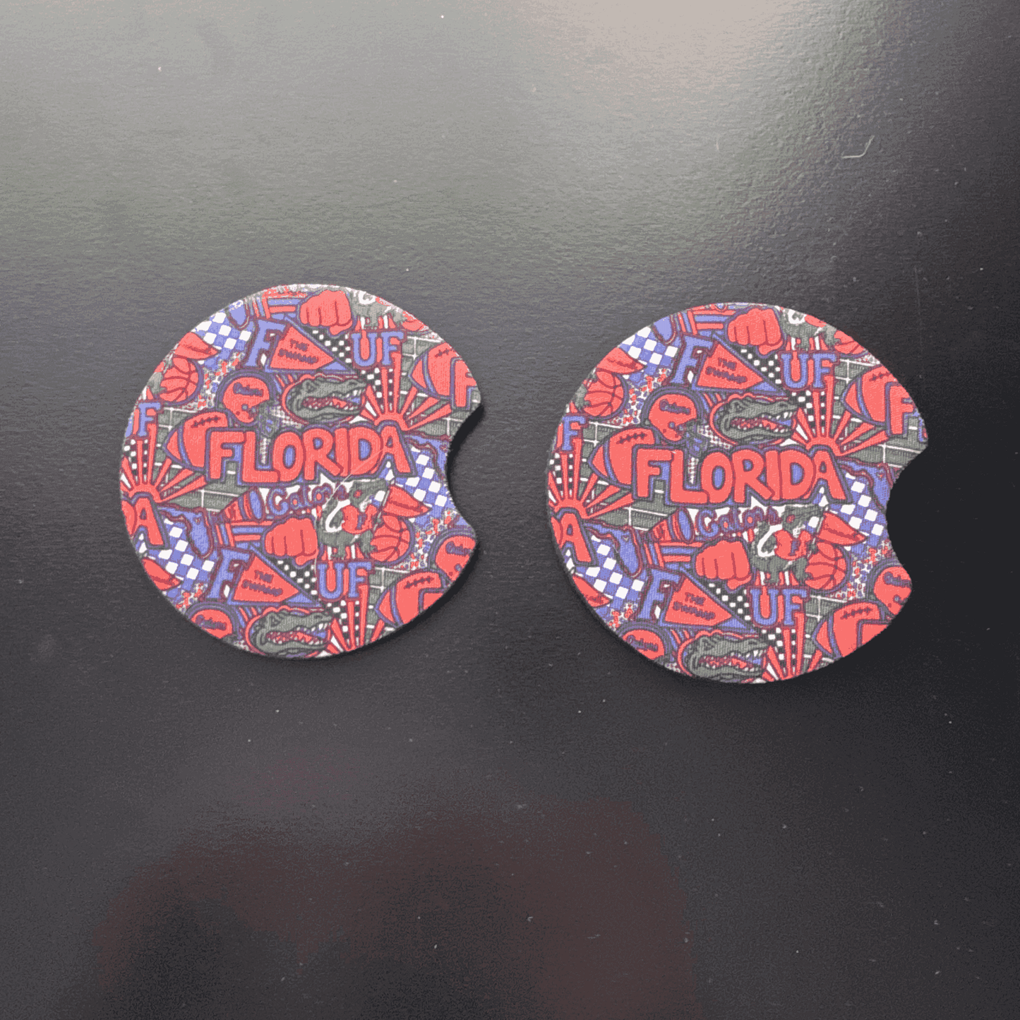 Car Cup Holder Coasters Floral Sunflower Football Design
