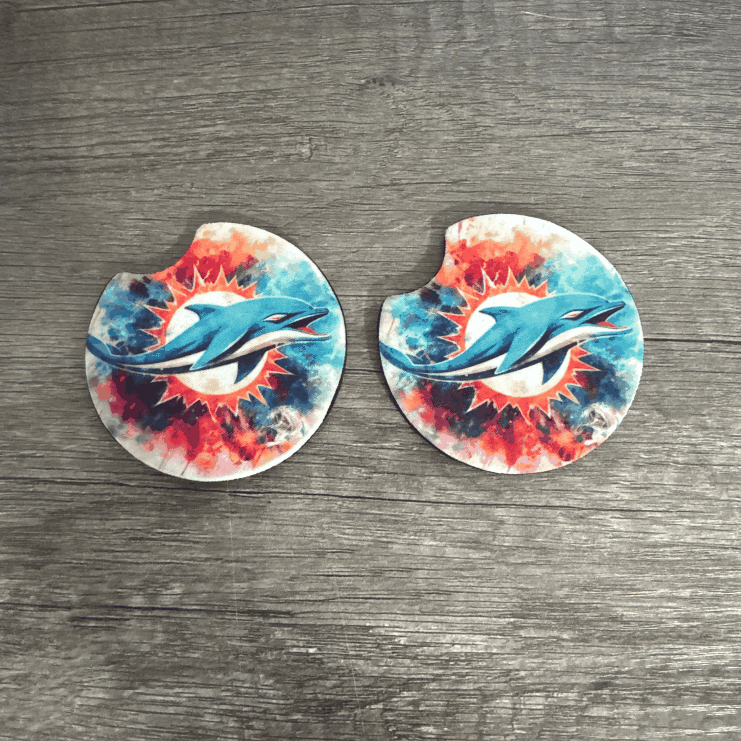 Car Cup Holder Coasters Floral Sunflower Football Design