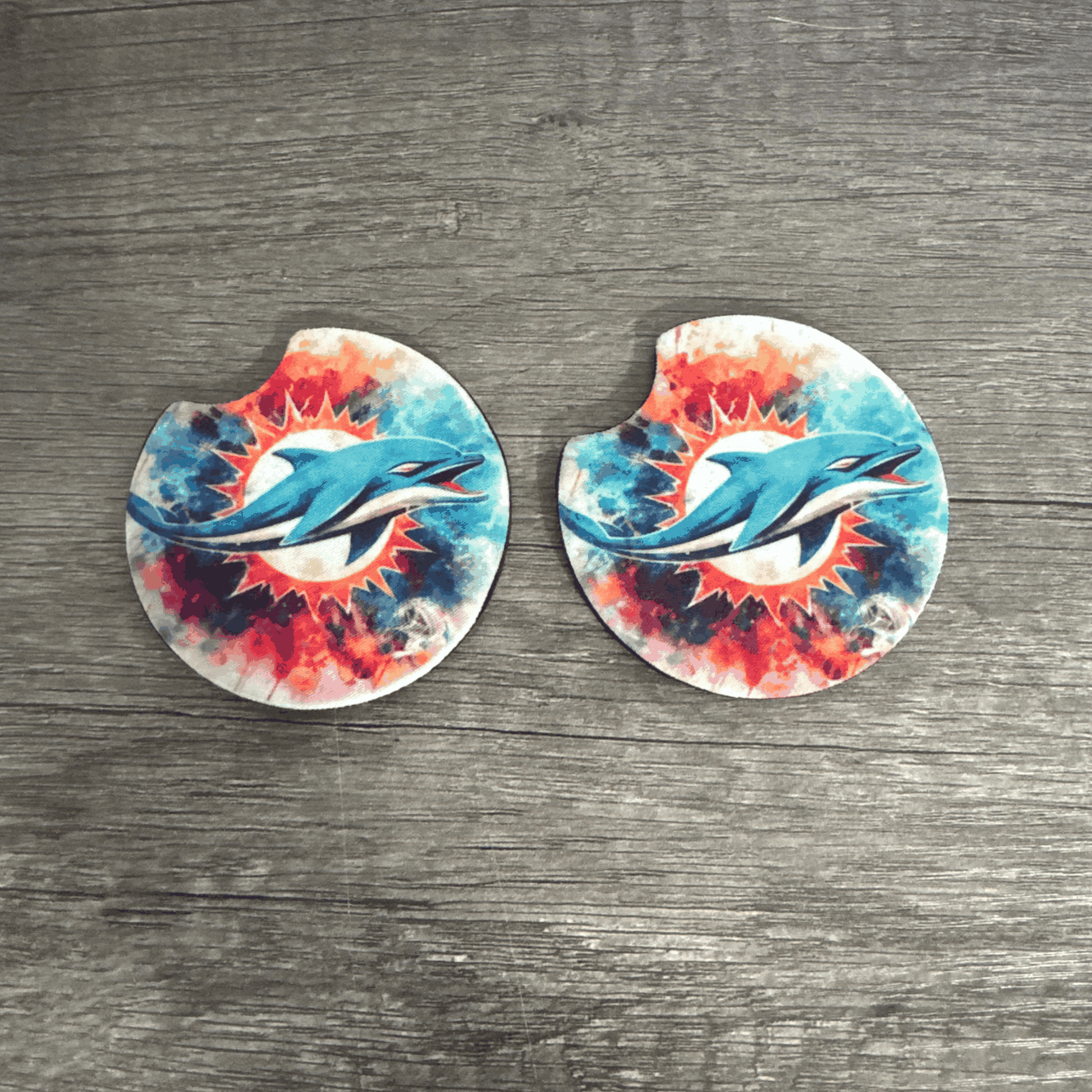 Car Cup Holder Coasters Floral Sunflower Football Design