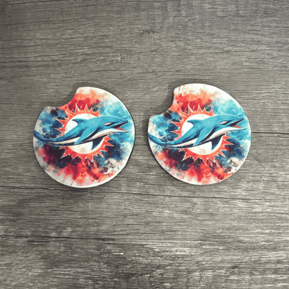 Car Cup Holder Coasters Floral Sunflower Football Design