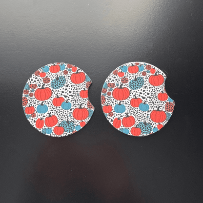 Car Cup Holder Coasters Floral Sunflower Football Design